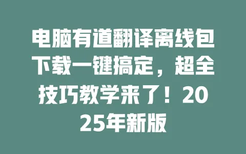 电脑有道翻译离线包下载一键搞定,超全技巧教学来了!2025年新版 一